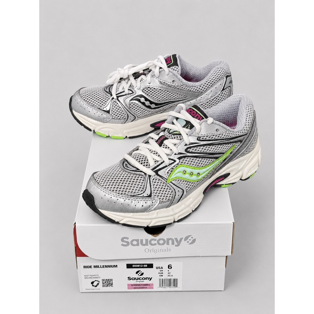 Saucony Ride Millennium S60812-68 Women's Size 6 Gray/Green Running Shoes